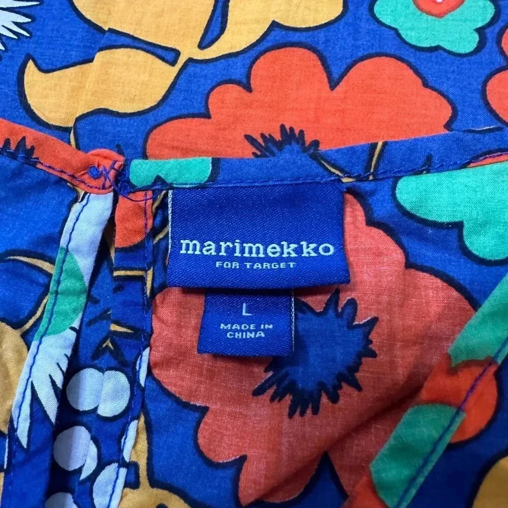 Marimekko X Target Girls Floral Kukkatori Print Cap Sleeve Dress Size Large